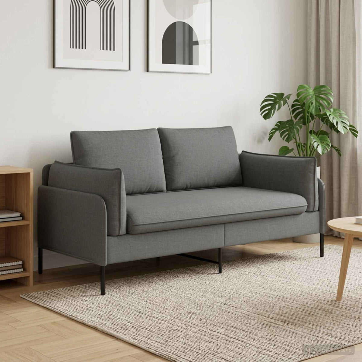 2-Zits Sofa Donkergrijs 188 x 81 x 89 cm Stof is nu te koop bij PeponiXL, paradijselijk wonen!