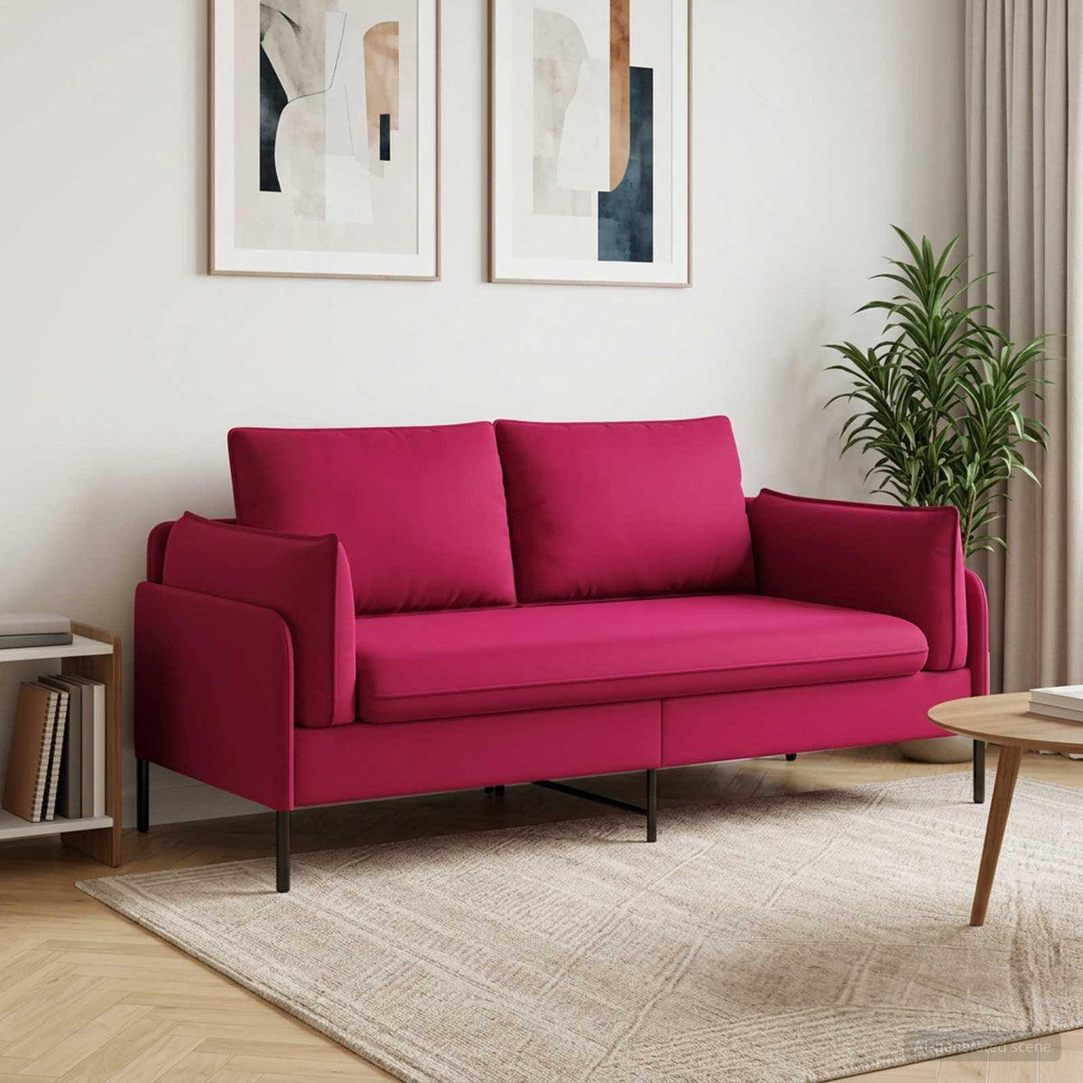 2-Zits Sofa 2-zits Wijnrood 188 x 81 x 89 cm fluweel is nu te koop bij PeponiXL, paradijselijk wonen!
