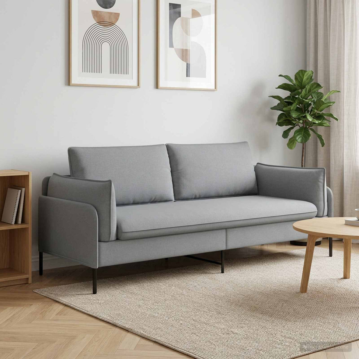 3-Zits Bank Lichtgrijs 222 x 81 x 89 cm Stof is nu te koop bij PeponiXL, paradijselijk wonen!