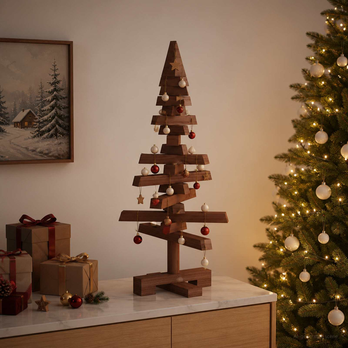 Houten kerstboom KOTKA 60 cm Massief grenenhout is nu te koop bij PeponiXL, paradijselijk wonen!