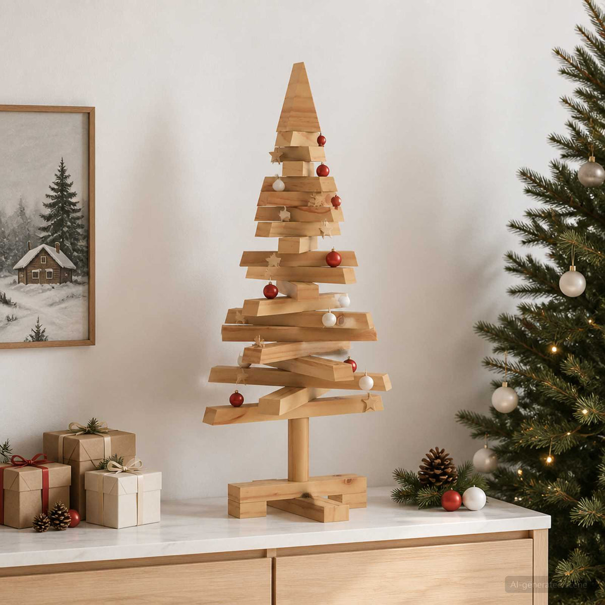 Houten kerstboom KOTKA 60 cm Massief grenenhout is nu te koop bij PeponiXL, paradijselijk wonen!