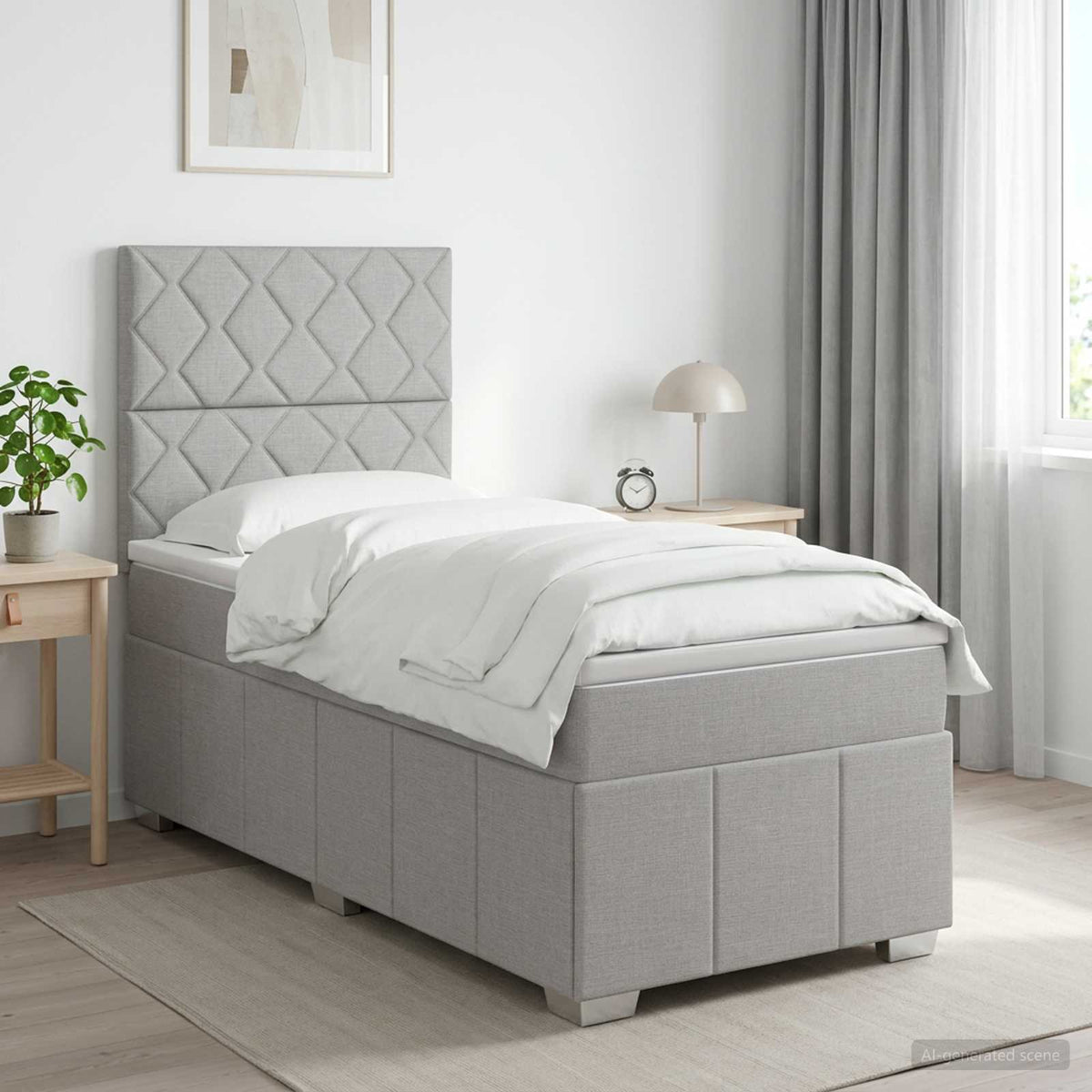 vidaXL Boxspringbed met matras Lichtgrijs 80 x 200 cm Stof
