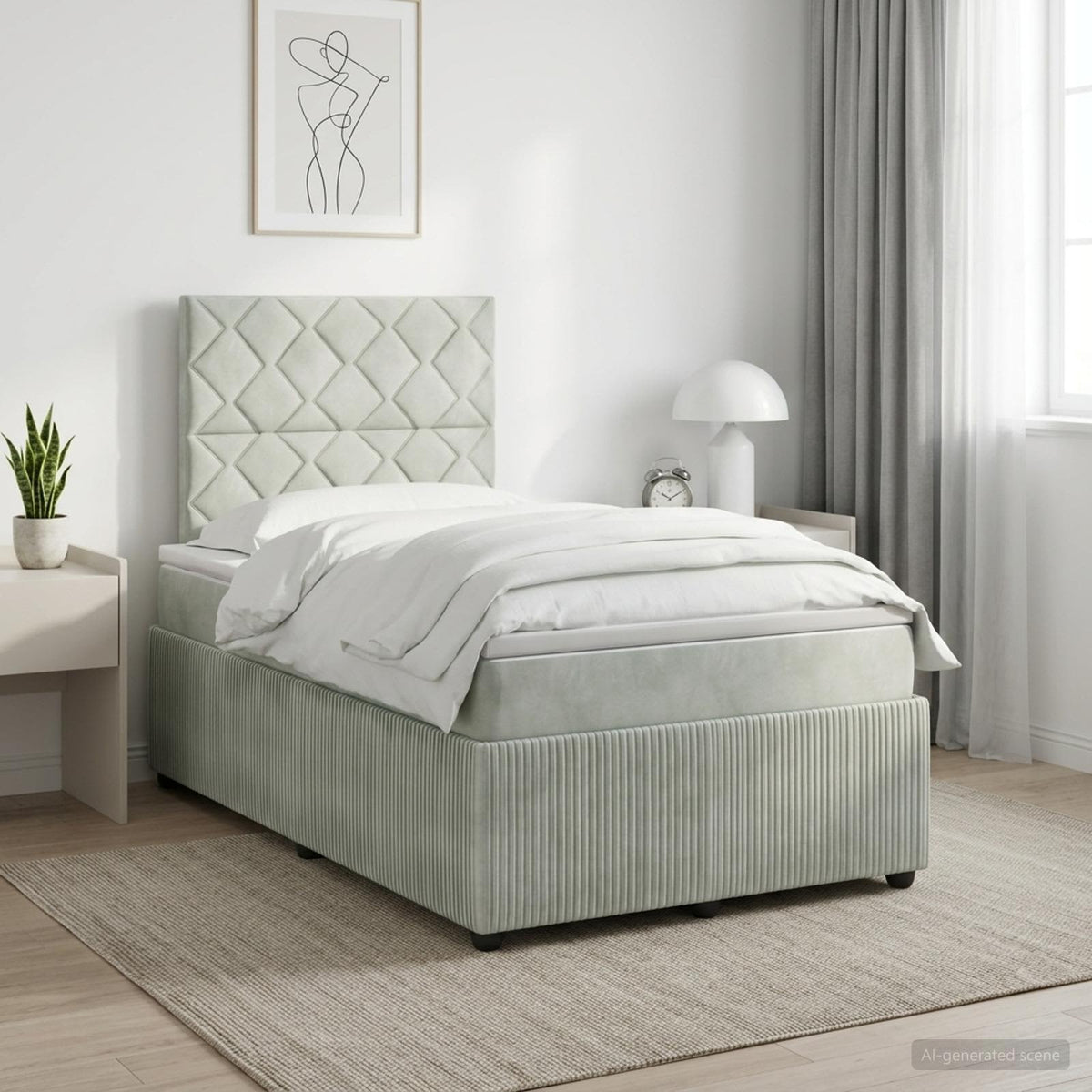Boxspringbed met matras Lichtgrijs 120 x 200 cm Fluweel is nu te koop bij PeponiXL, paradijselijk wonen!