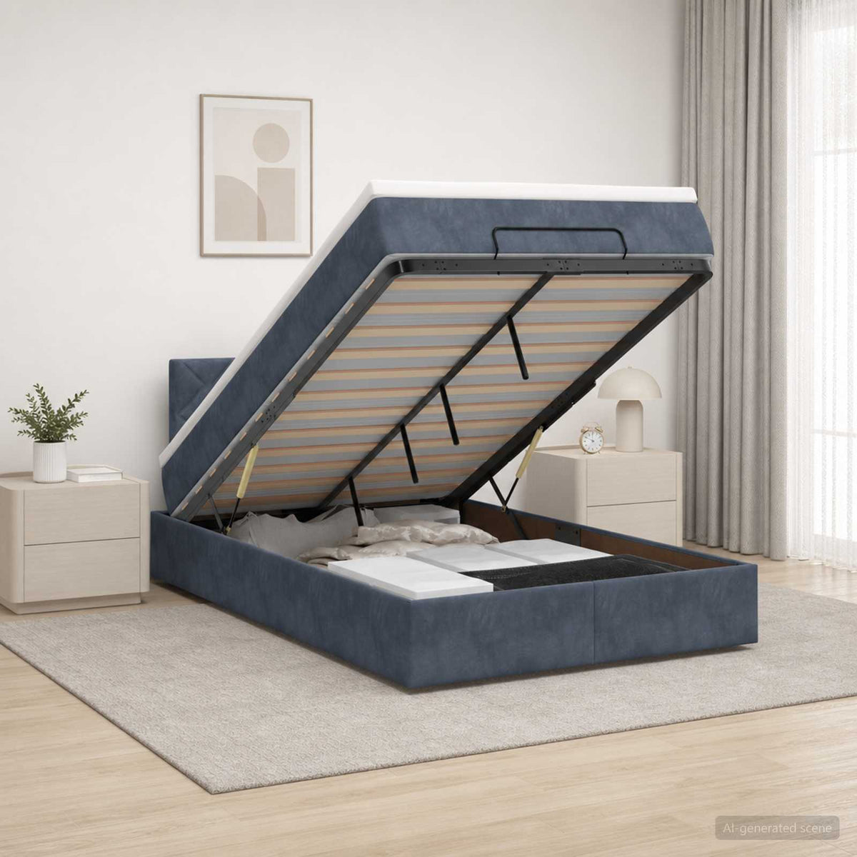 Ottoman bed met matras Donkergrijs 120 x 200 cm Fluweel is nu te koop bij PeponiXL, paradijselijk wonen!