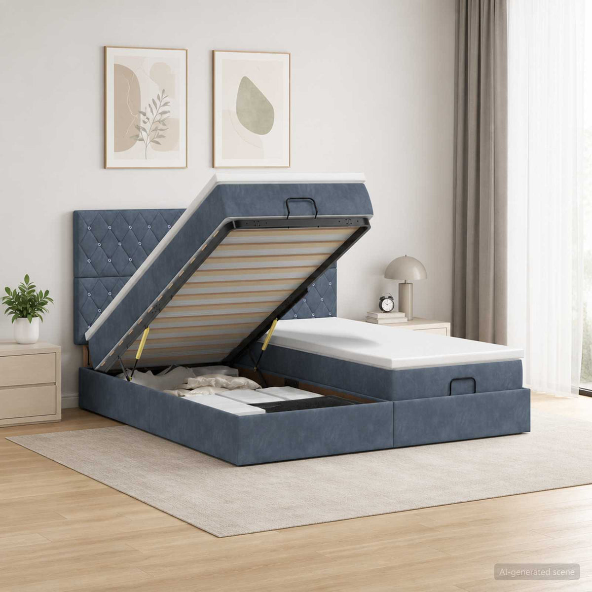 Ottoman bed met matras met hoofdeinde 2 st Donkergrijs Fluweel is nu te koop bij PeponiXL, paradijselijk wonen!