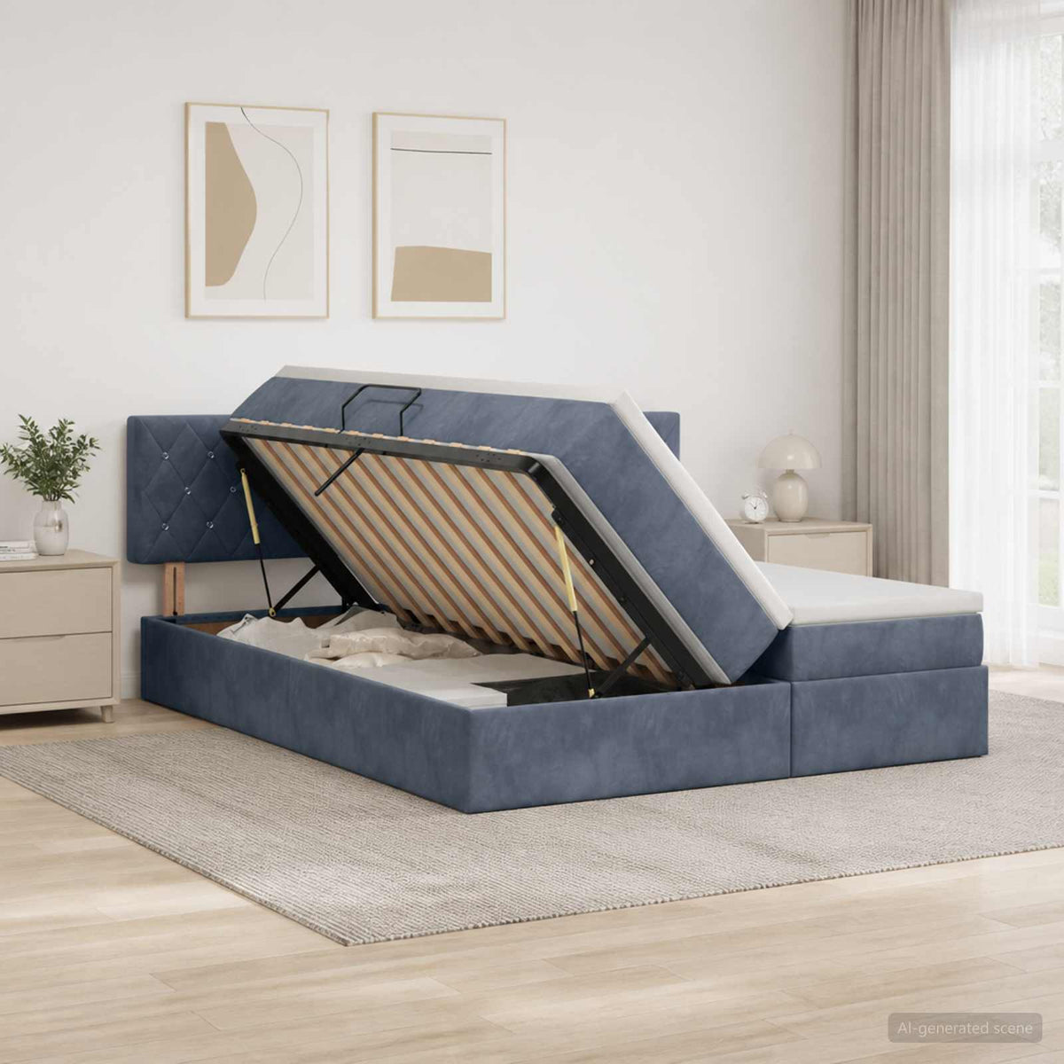 Opslag bed met hoofdeinde 2 st Donkergrijs is nu te koop bij PeponiXL, paradijselijk wonen!