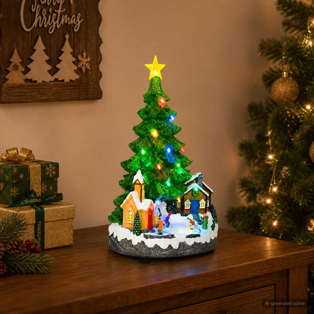 Muzikale kerstboom SALO 16 x 15 x 27,5 cm Kunststof Groen is nu te koop bij PeponiXL, paradijselijk wonen!