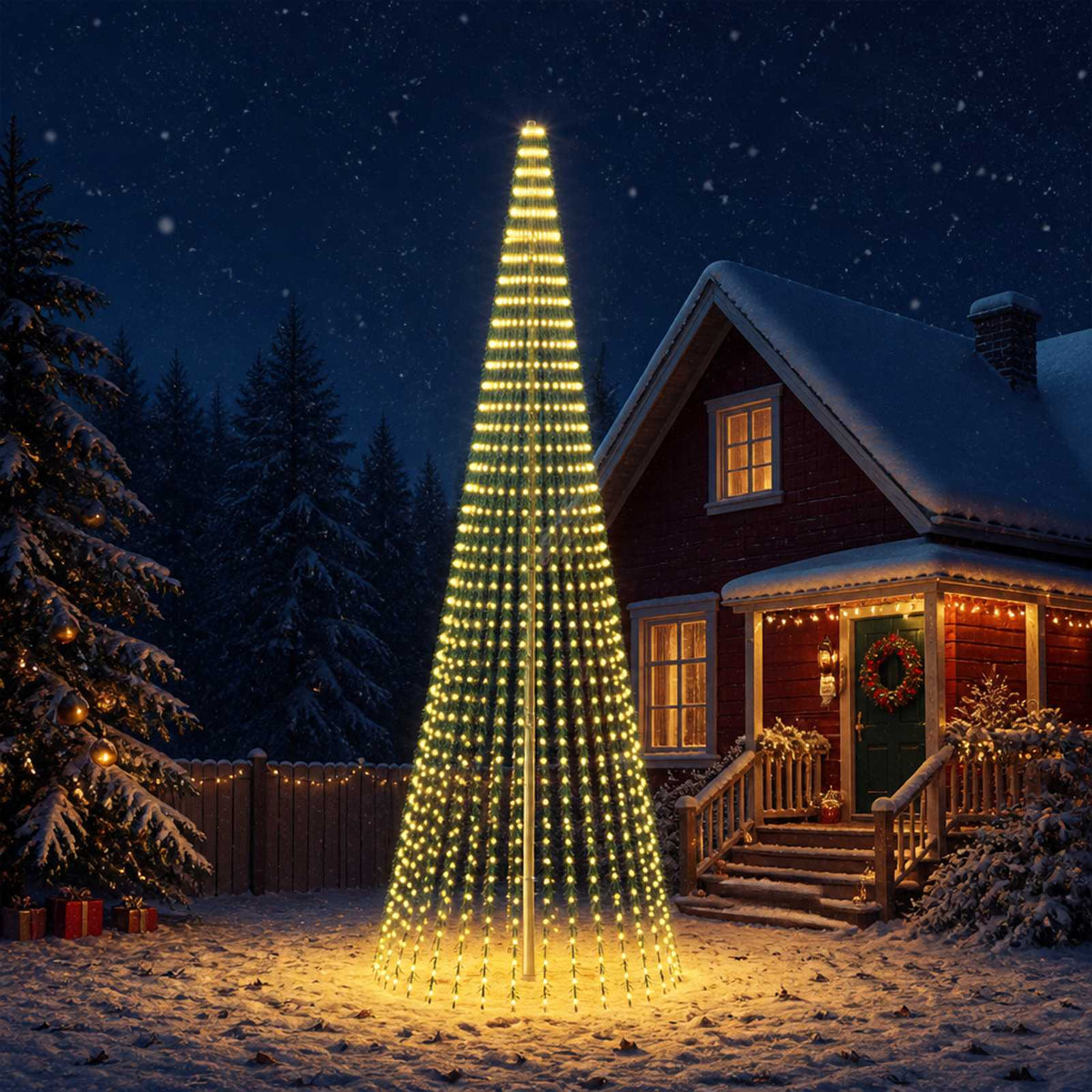 LED Kerstboom EKENAS 470 cm 1504 LED's Warmwit Staal Groen is nu te koop bij PeponiXL, paradijselijk wonen!