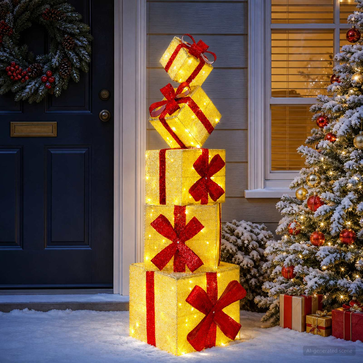 Geschenkdoos kerstdecoratie 5 st 125 LED's Warmwit is nu te koop bij PeponiXL, paradijselijk wonen!
