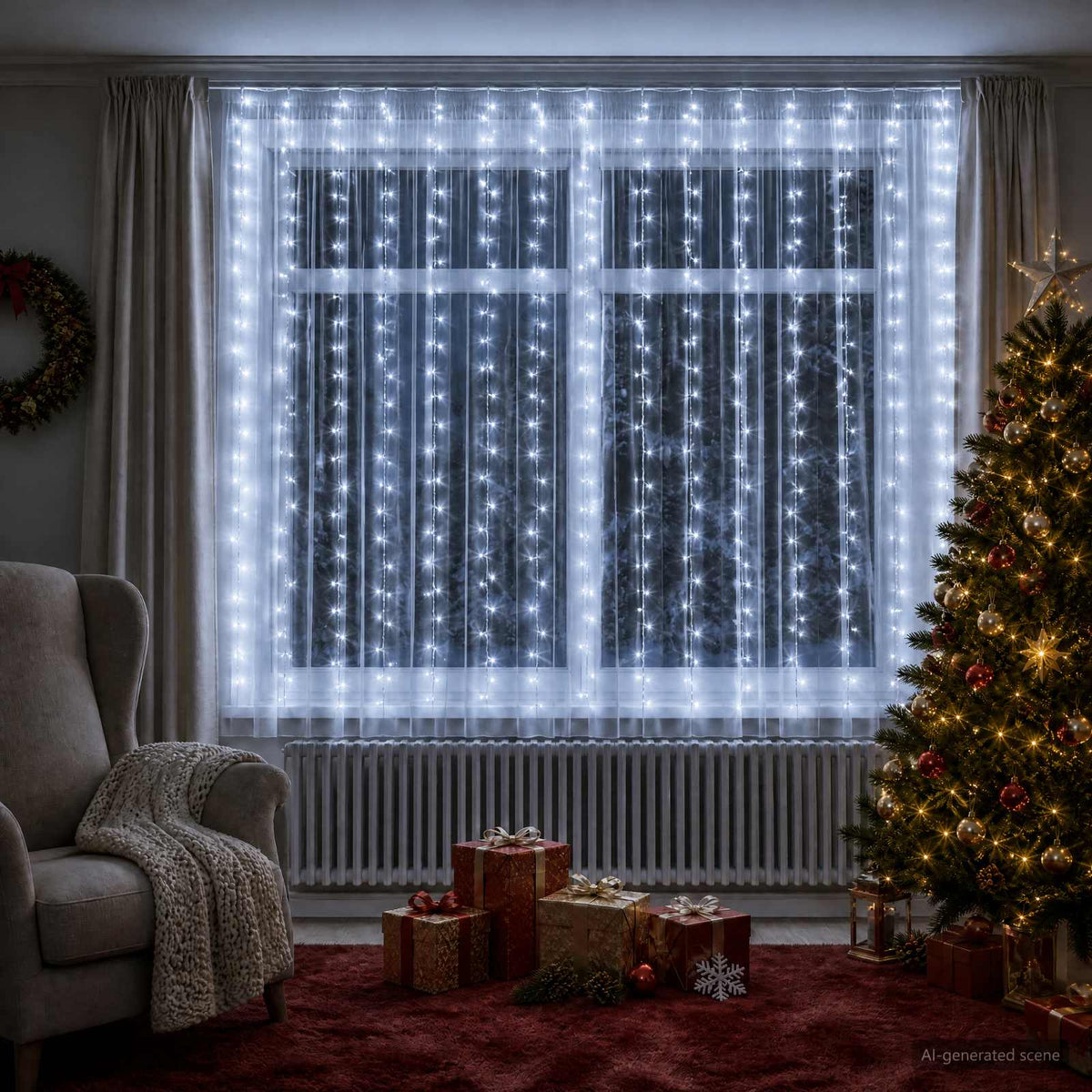 Lichtgordijn 400 LED's Koel wit 600 x 200 cm is nu te koop bij PeponiXL, paradijselijk wonen!