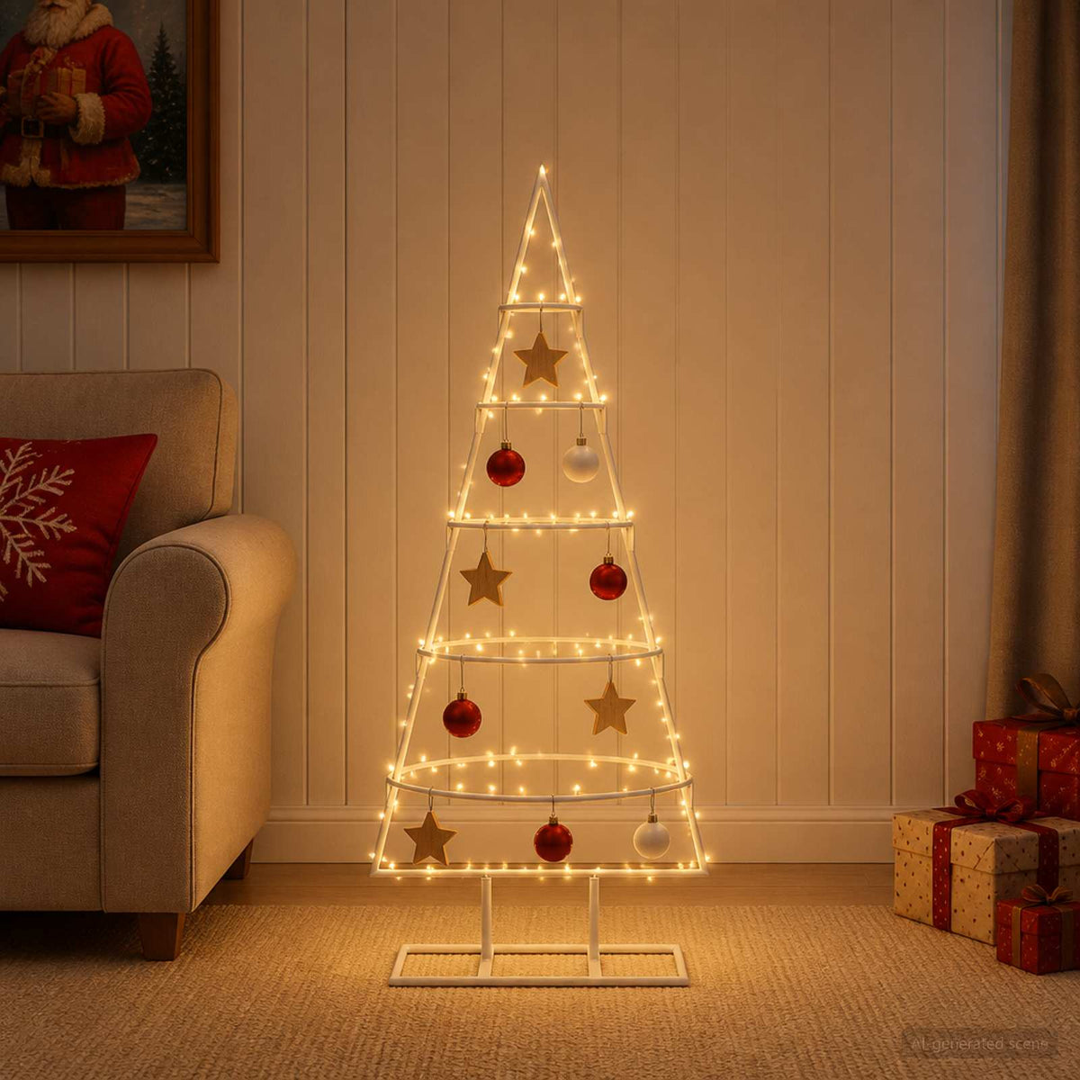 Metalen kerstboom met standaard KUOPIO 90 cm Staal Wit is nu te koop bij PeponiXL, paradijselijk wonen!
