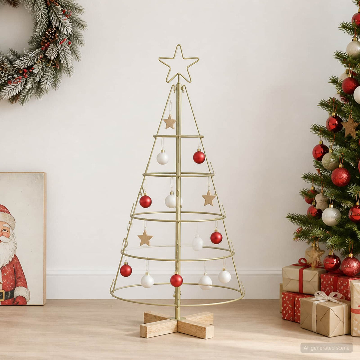 vidaXL Metalen kerstboom met standaard KUOPIO 90 cm Staal Goud