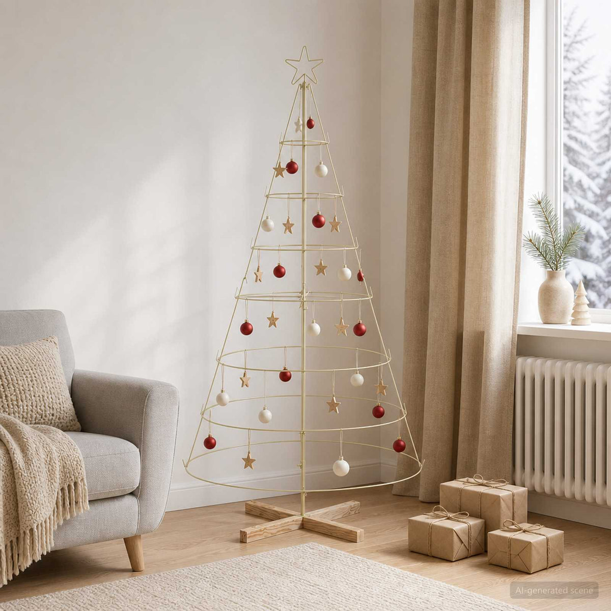 Kerst Cone Boom KUOPIO 180 cm Staal Goud is nu te koop bij PeponiXL, paradijselijk wonen!
