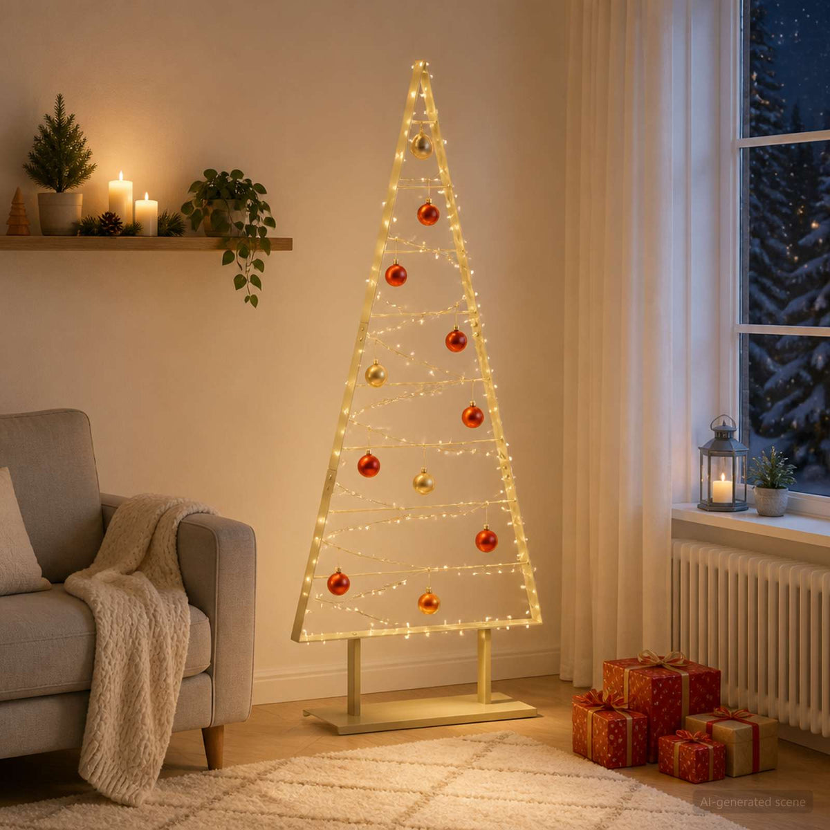 Metalen kerstboom KUOPIO 180 cm Staal Goud is nu te koop bij PeponiXL, paradijselijk wonen!