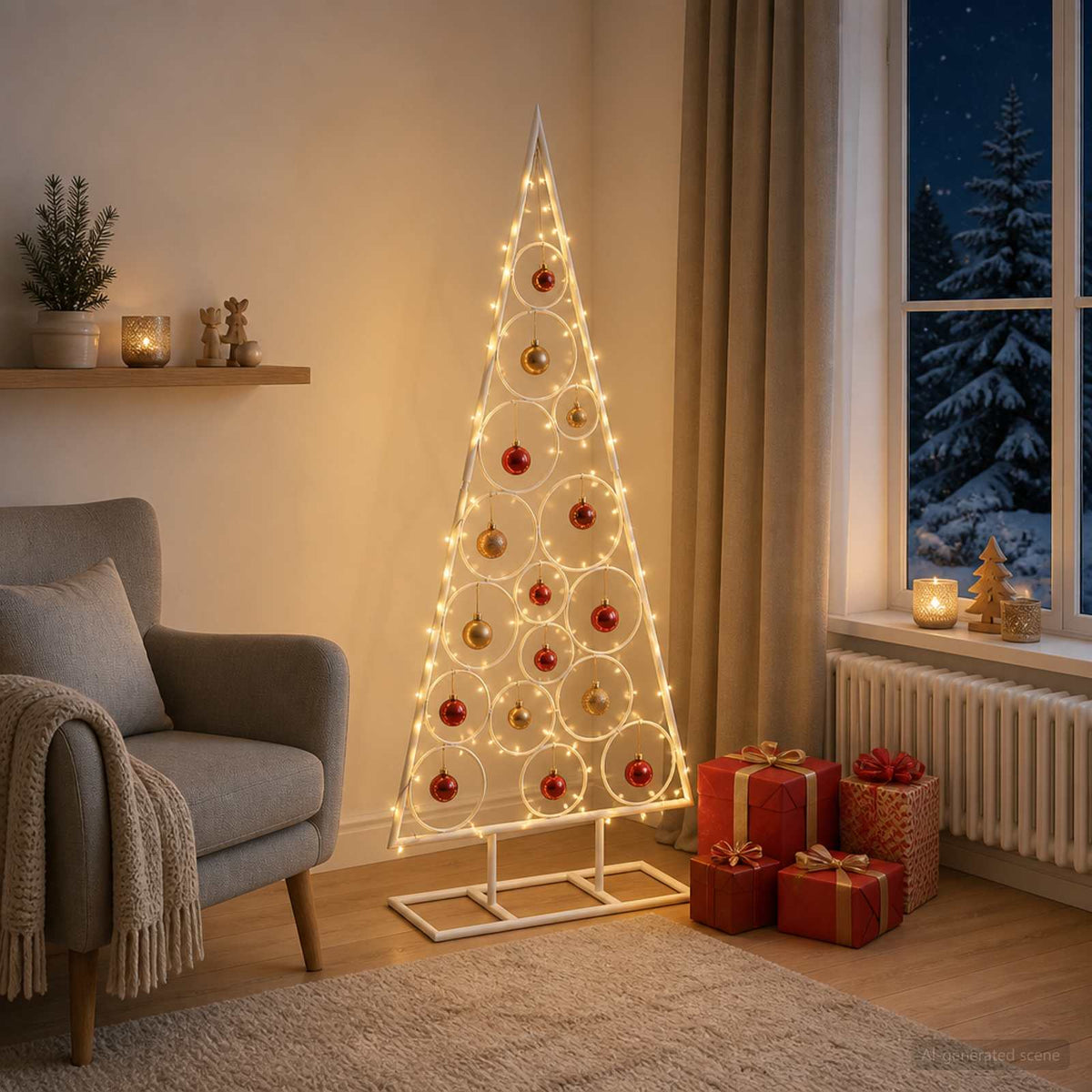 Metalen kerstboom KUOPIO 125 cm Staal Wit is nu te koop bij PeponiXL, paradijselijk wonen!