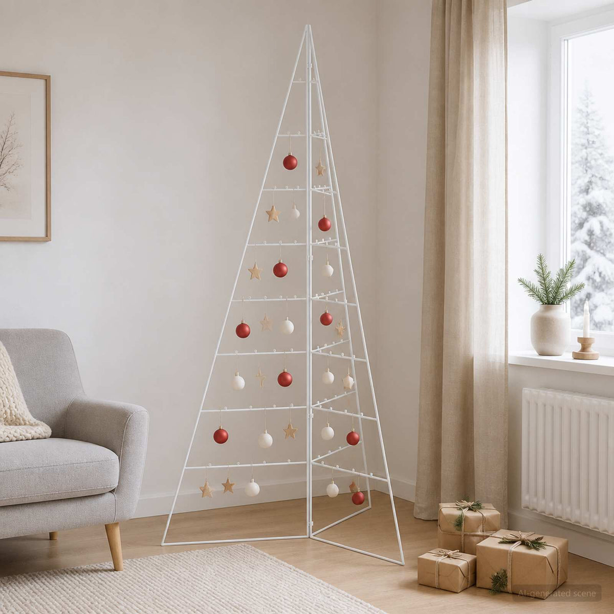 Metalen kerstboom KUOPIO 180 cm Staal Wit is nu te koop bij PeponiXL, paradijselijk wonen!