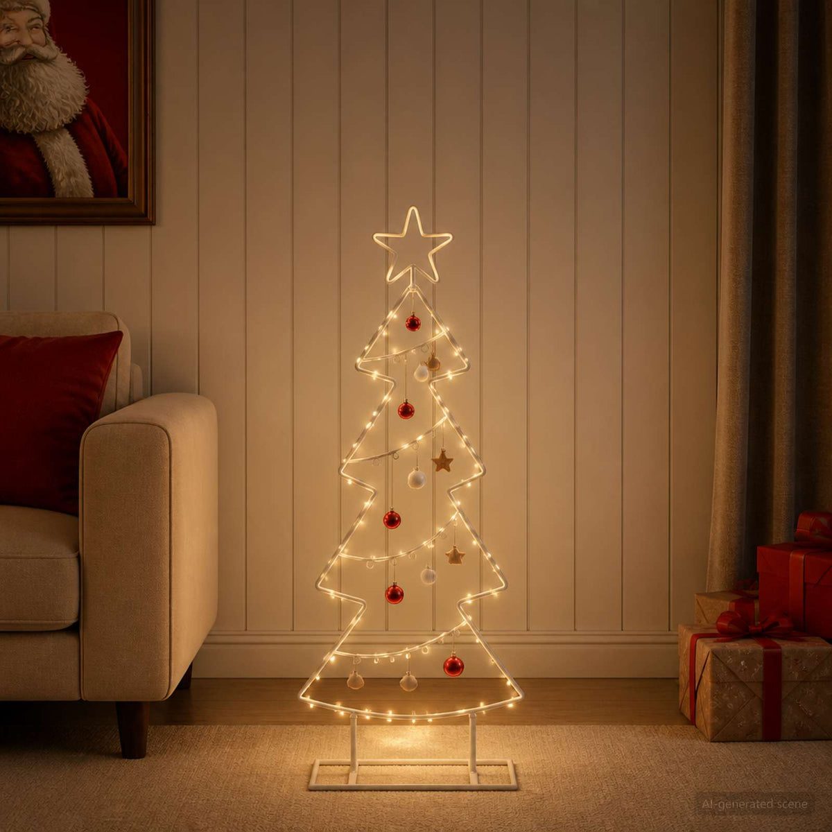 Metalen kerstboom met standaard KUOPIO 90 cm Staal Wit is nu te koop bij PeponiXL, paradijselijk wonen!