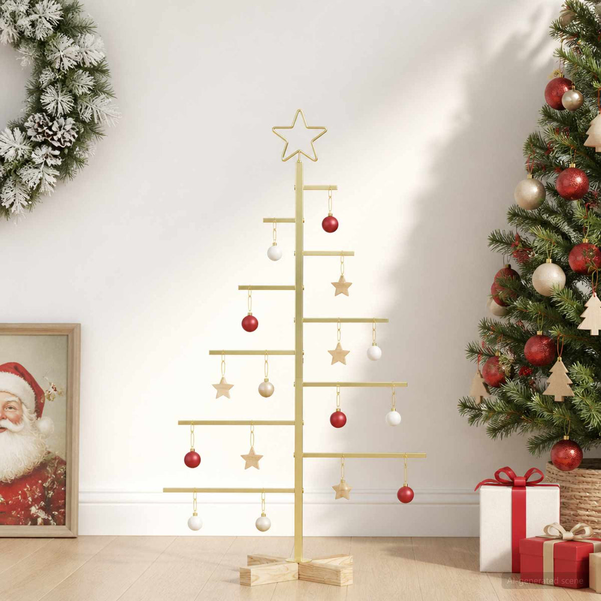 Metalen kerstboom met standaard KUOPIO 90 cm Staal Goud is nu te koop bij PeponiXL, paradijselijk wonen!