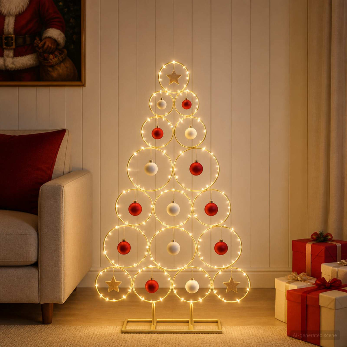 Metalen kerstboom met standaard KUOPIO 90 cm Staal Goud is nu te koop bij PeponiXL, paradijselijk wonen!