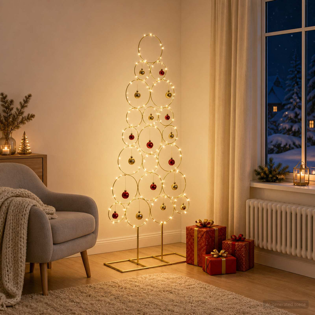 Metalen kerstboom met standaard KUOPIO 125 cm Staal Goud is nu te koop bij PeponiXL, paradijselijk wonen!