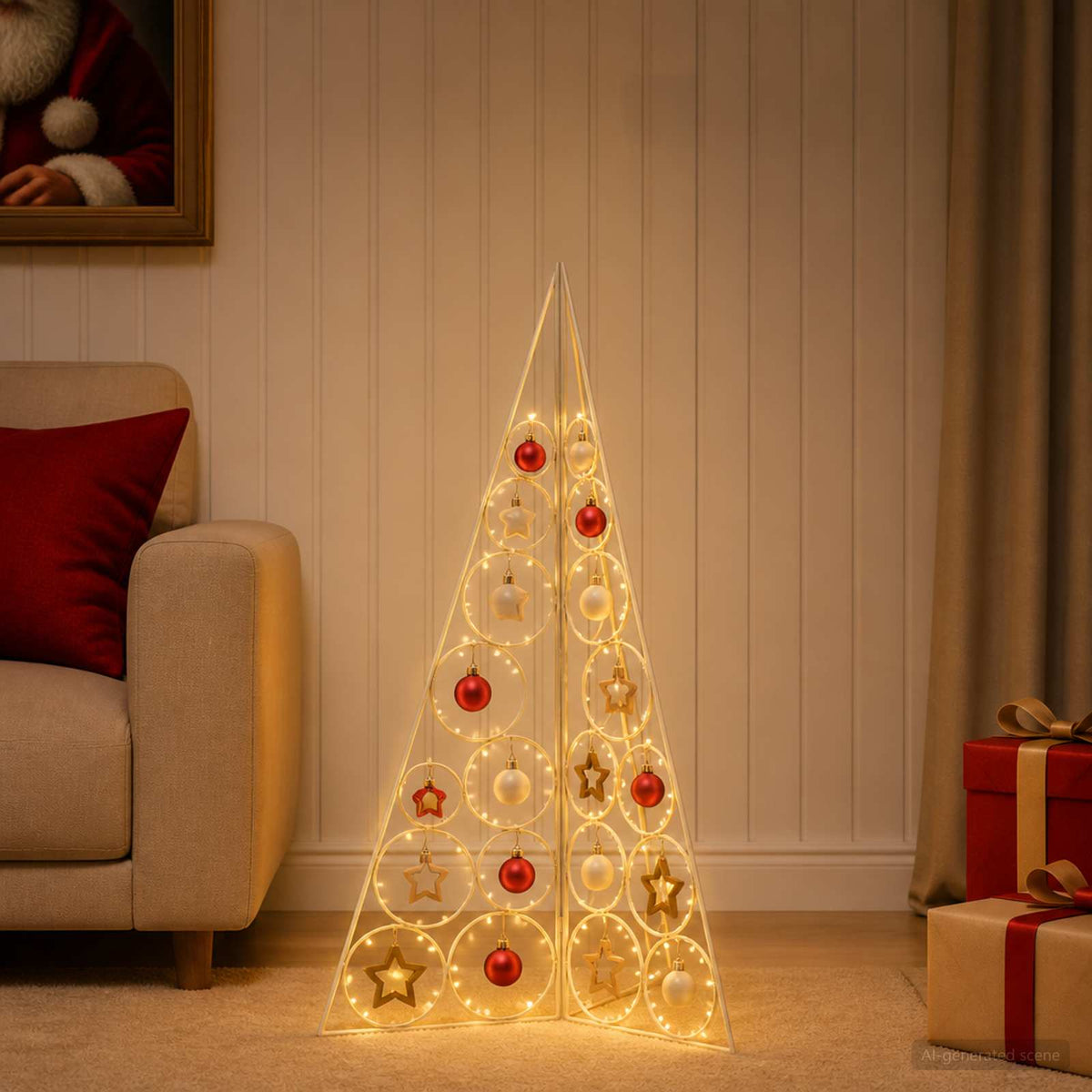 Metalen kerstboom KUOPIO 100 cm Staal Wit is nu te koop bij PeponiXL, paradijselijk wonen!
