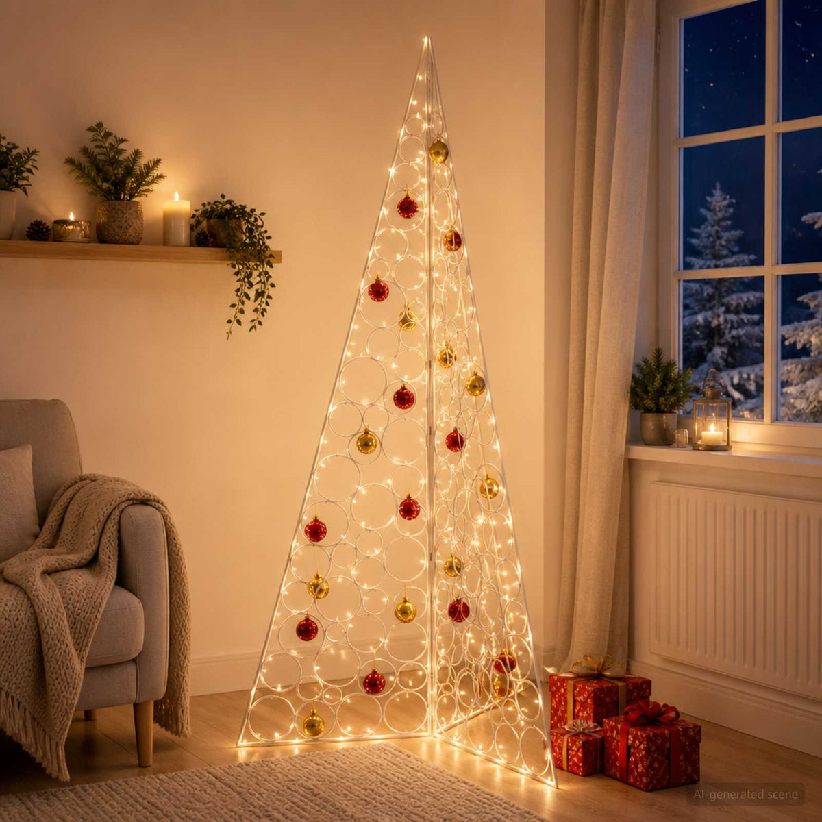Metalen kerstboom KUOPIO 210 cm Staal Wit is nu te koop bij PeponiXL, paradijselijk wonen!