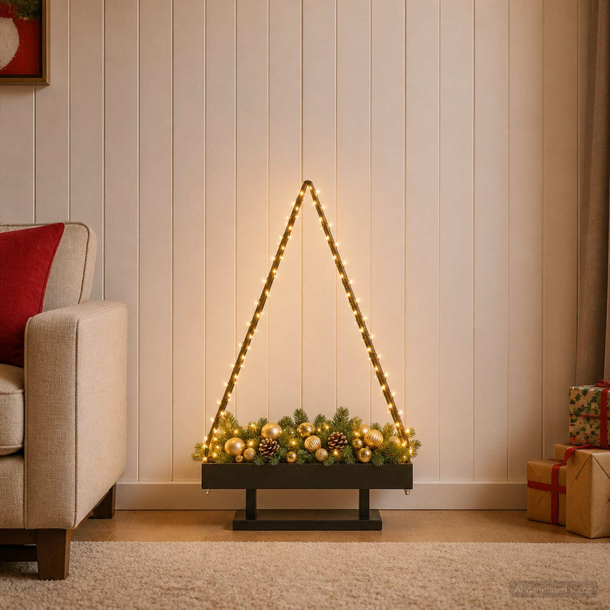 Metalen kerstboom met standaard KUOPIO 90 cm Staal Zwart is nu te koop bij PeponiXL, paradijselijk wonen!