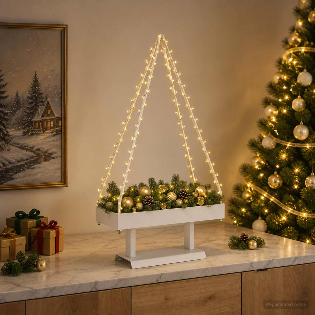 Metalen kerstboom met standaard KUOPIO 60 cm Staal Wit is nu te koop bij PeponiXL, paradijselijk wonen!