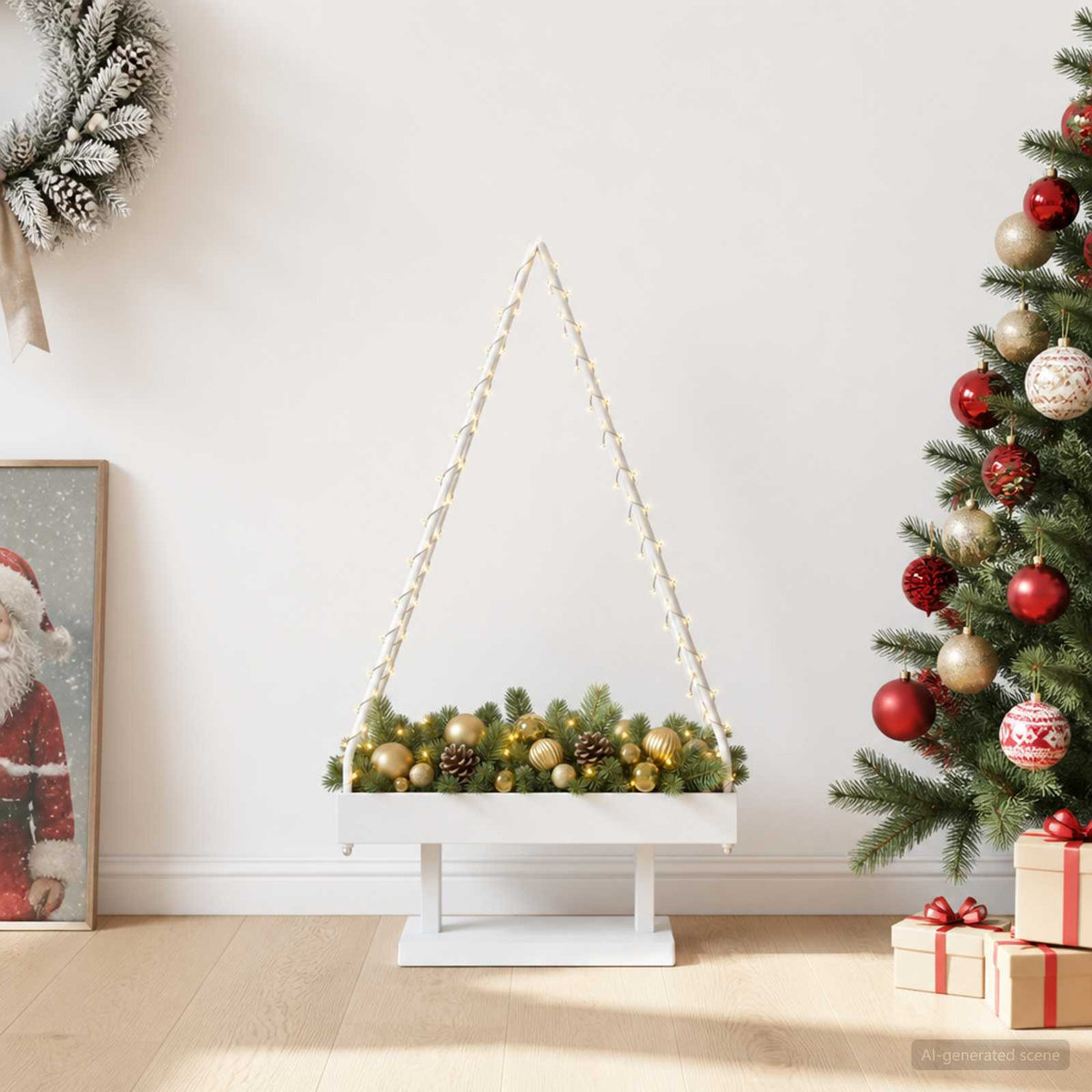 Metalen kerstboom met standaard KUOPIO 90 cm Staal Wit is nu te koop bij PeponiXL, paradijselijk wonen!