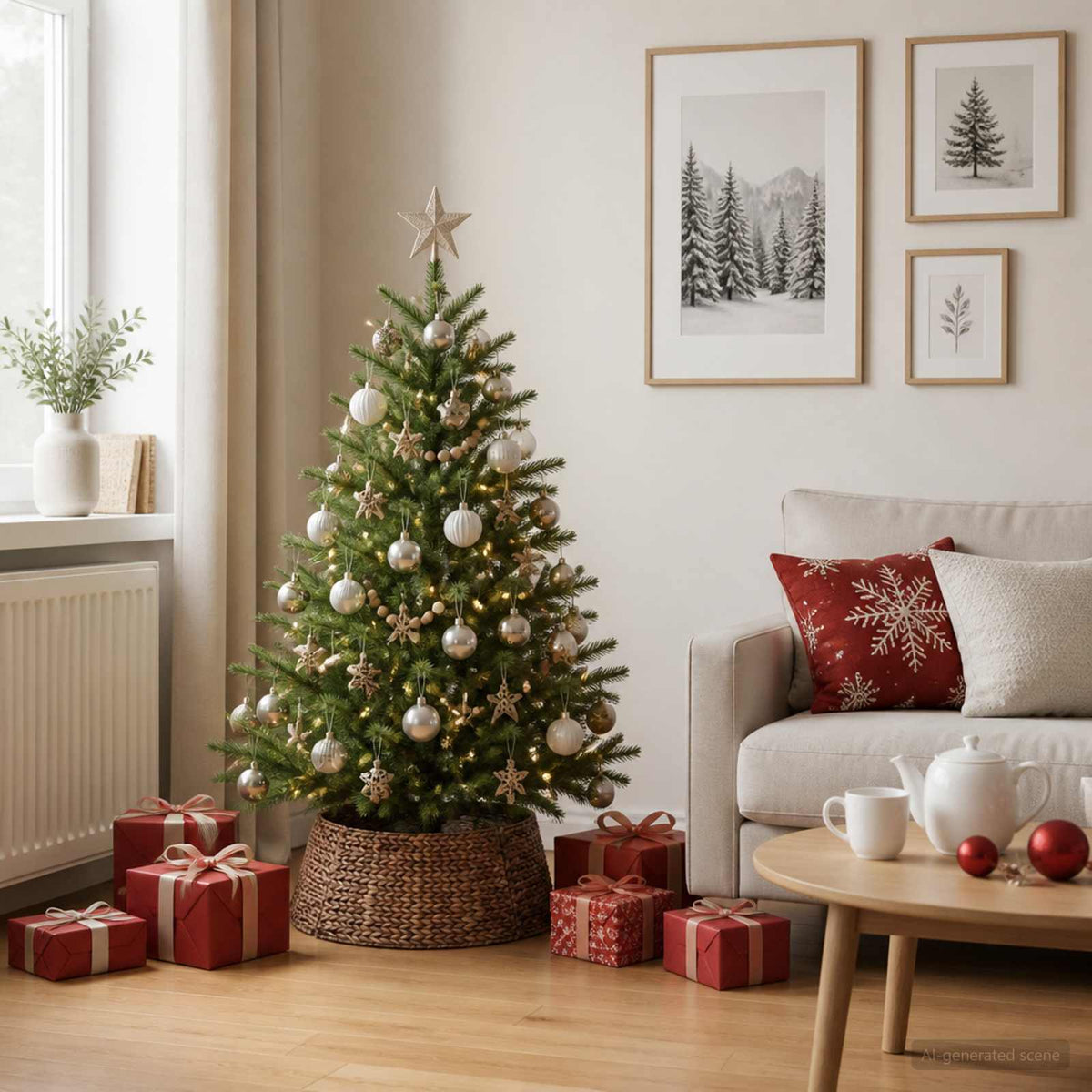 Kerstboomkraag Rond Bruin Ø 45 x 22 cm Waterhyacint is nu te koop bij PeponiXL, paradijselijk wonen!