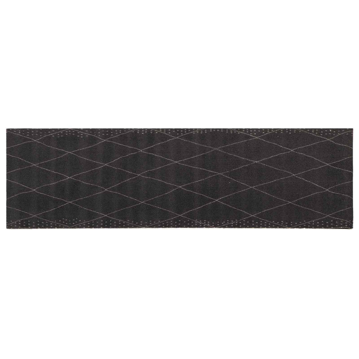 Keuken Vloerkleed antraciet geruit 180 x 60 cm 100% Polyamide is nu te koop bij PeponiXL, paradijselijk wonen!