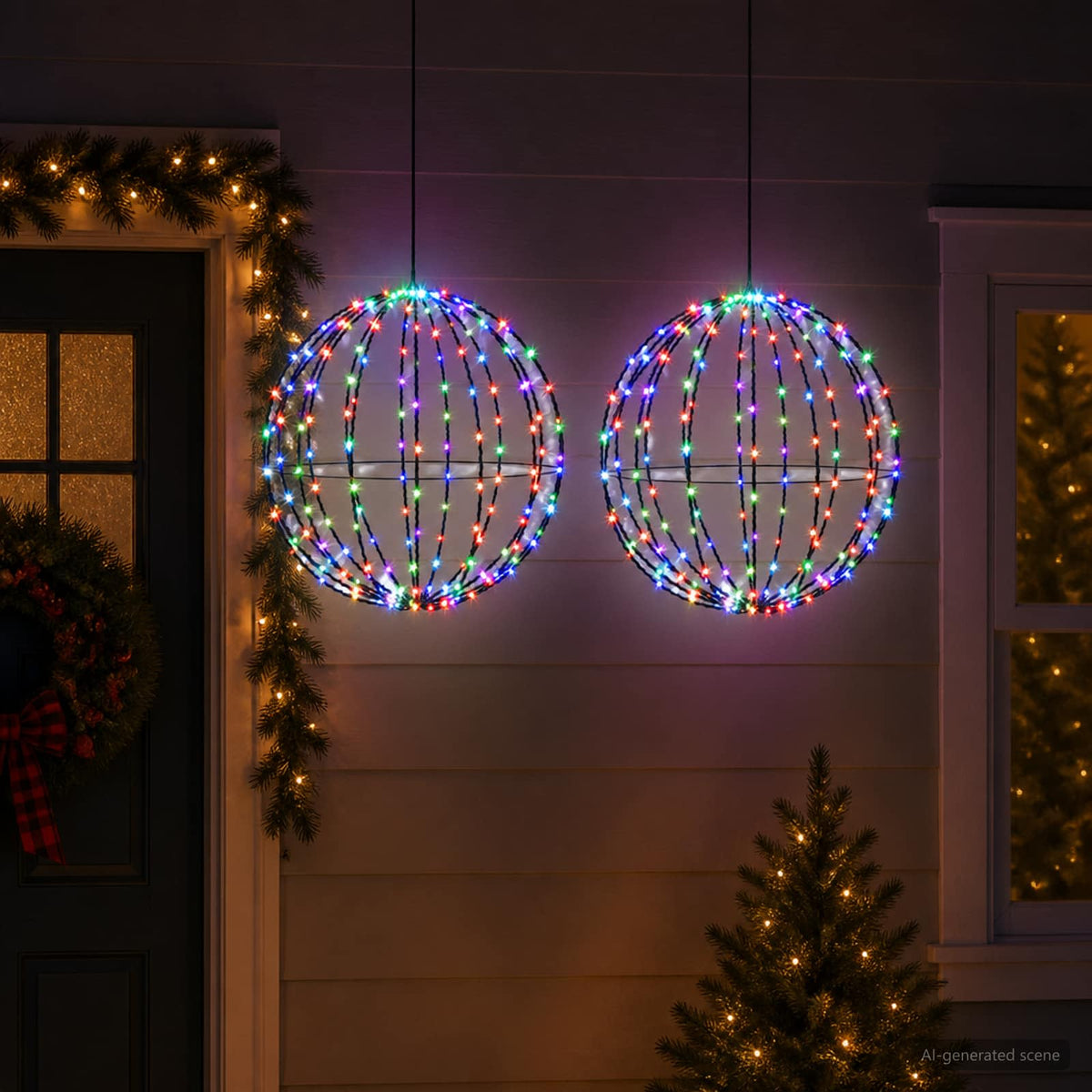 vidaXL Kerst Finial Licht 2 st 320 LED's Meerkleurig
