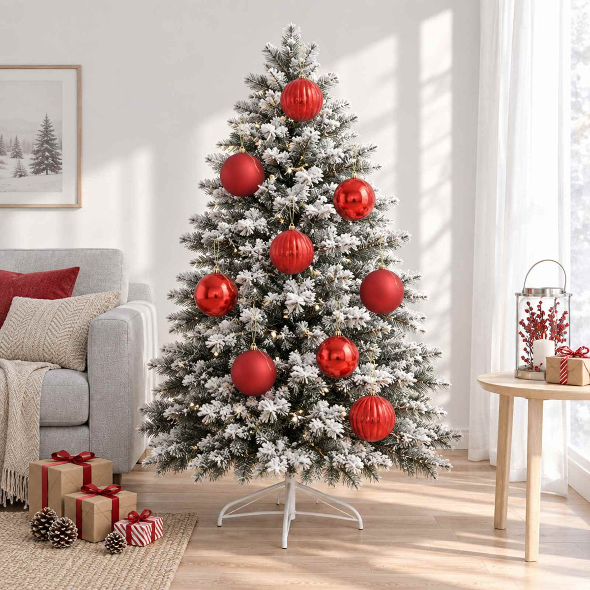 vidaXL Kerstballenset XXL 4 st Rood Dia. 20 cm Kunststof