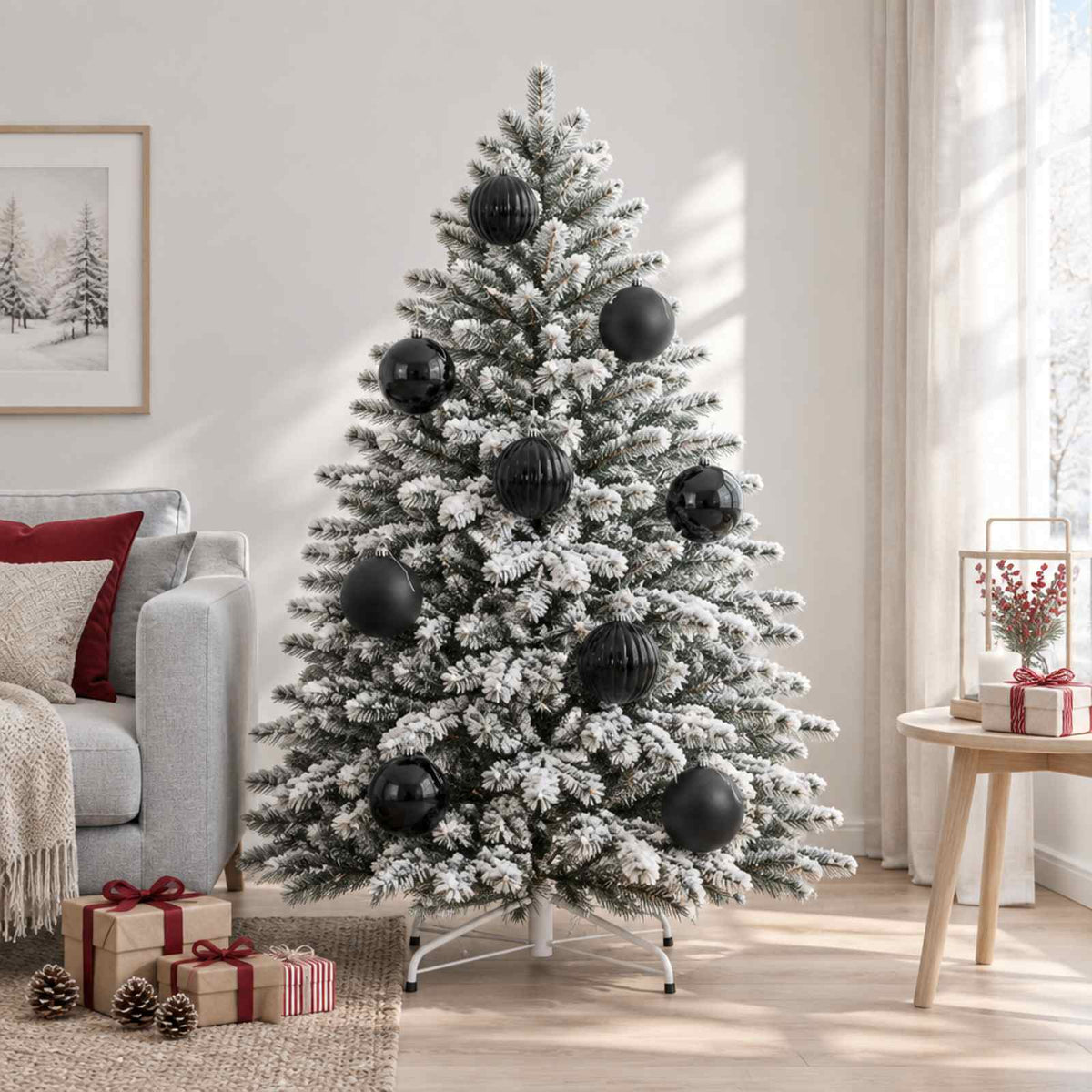 Kerstballenset XXL 4 st Zwart Ø 20 cm Kunststof is nu te koop bij PeponiXL, paradijselijk wonen!