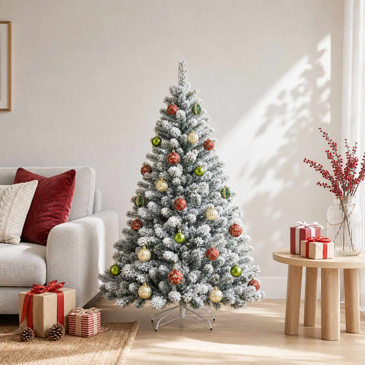 Kerstballen set 30 st Rood, groen en goud Ø 6 cm Kunststof is nu te koop bij PeponiXL, paradijselijk wonen!