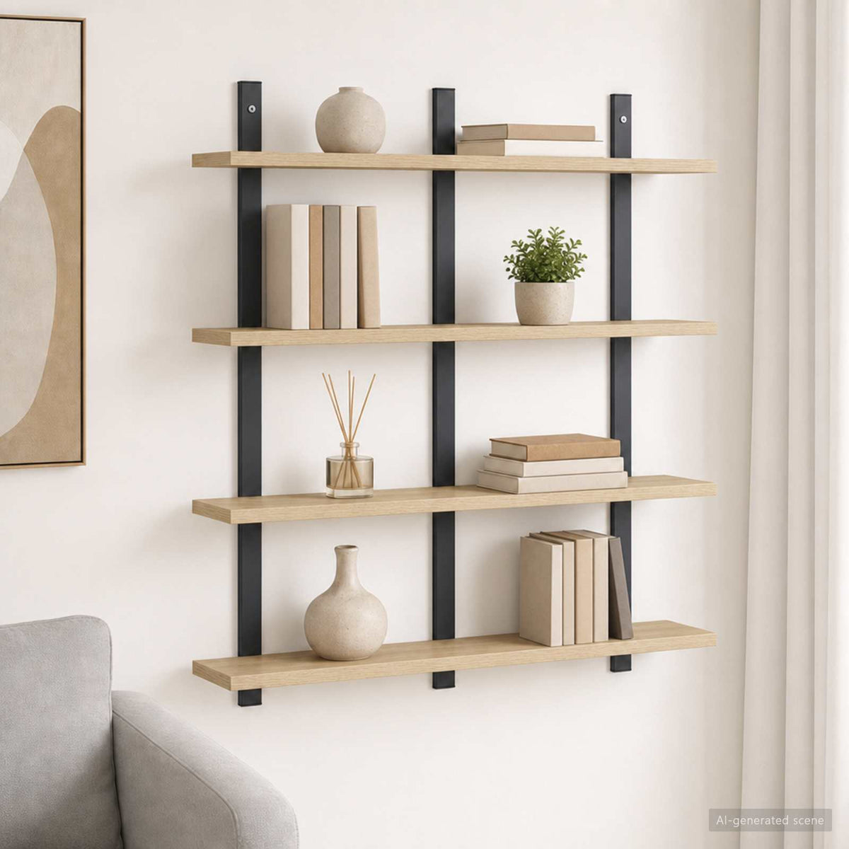 Wandplank Sonoma Eiken 79.5 x 13.5 x 80 cm Bewerkt hout is nu te koop bij PeponiXL, paradijselijk wonen!