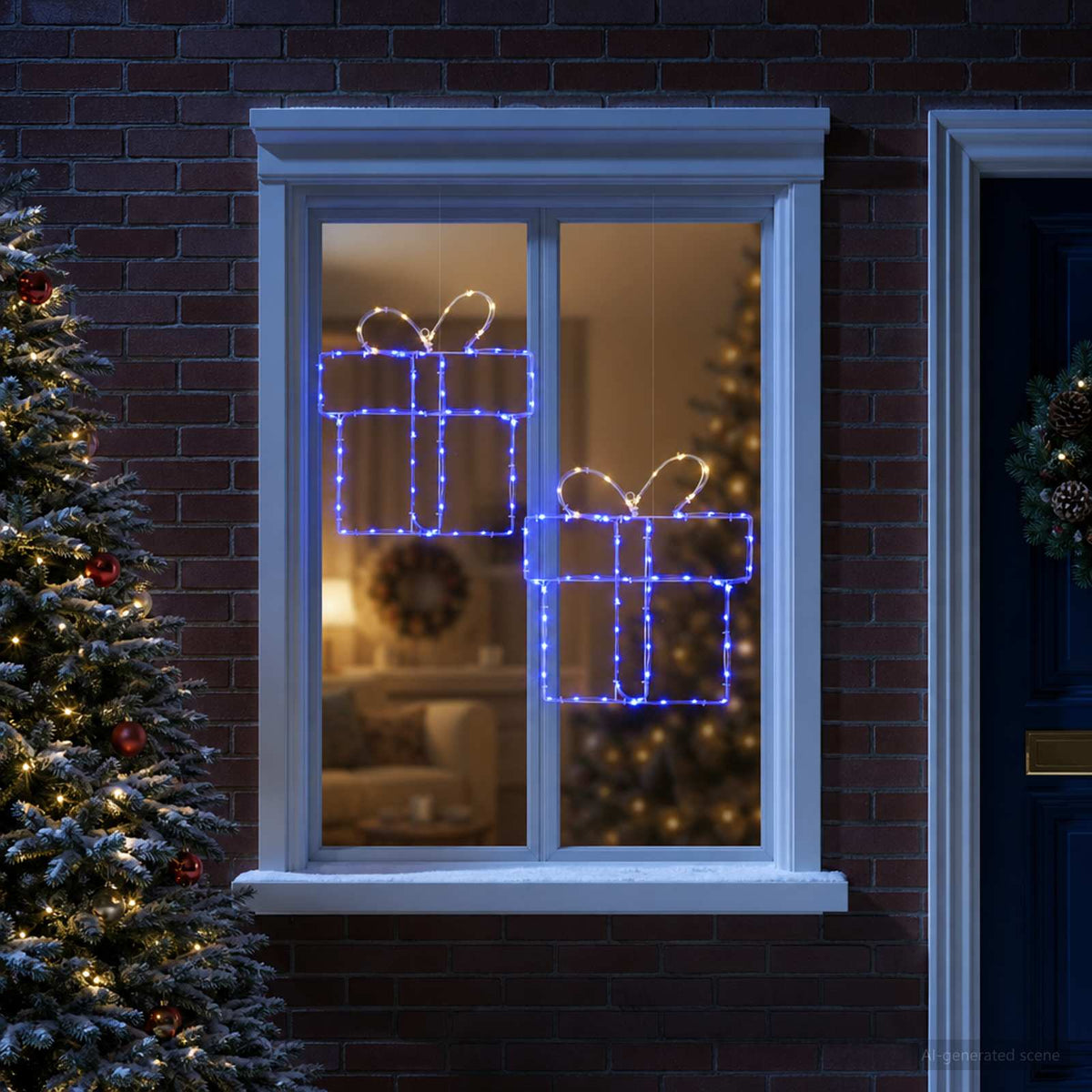 Kerst-raamsilhouet met verlichting LOVIISA 2 st 160 LED's is nu te koop bij PeponiXL, paradijselijk wonen!