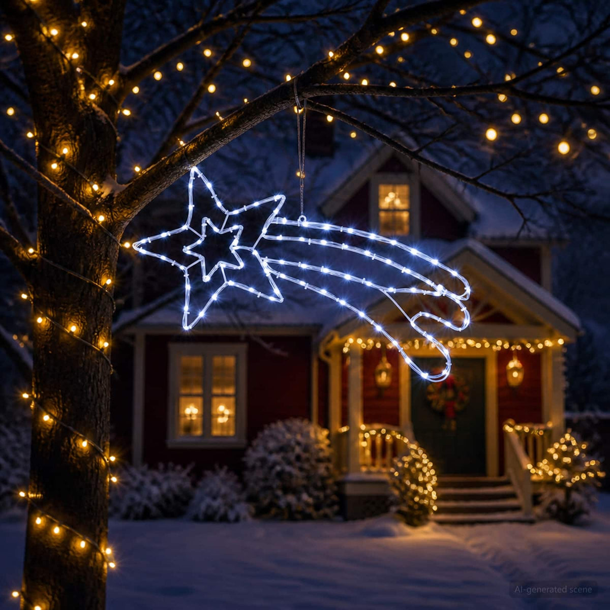 vidaXL Led-ster LOVIISA 80 LED's Koel wit 76 x 36 cm