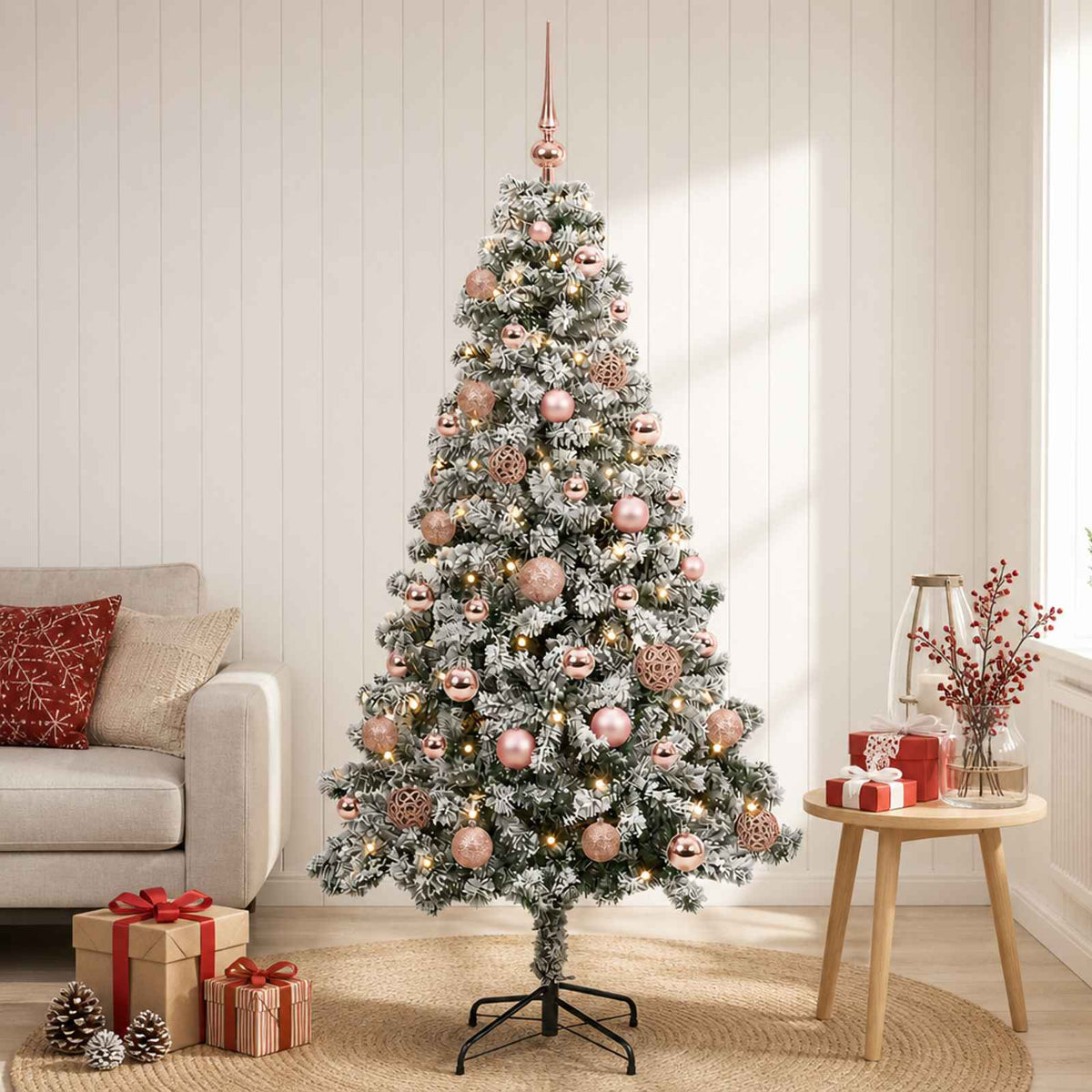 vidaXL Kunstkerstboom met Ballen 150 cm 150 LED's Warmwit