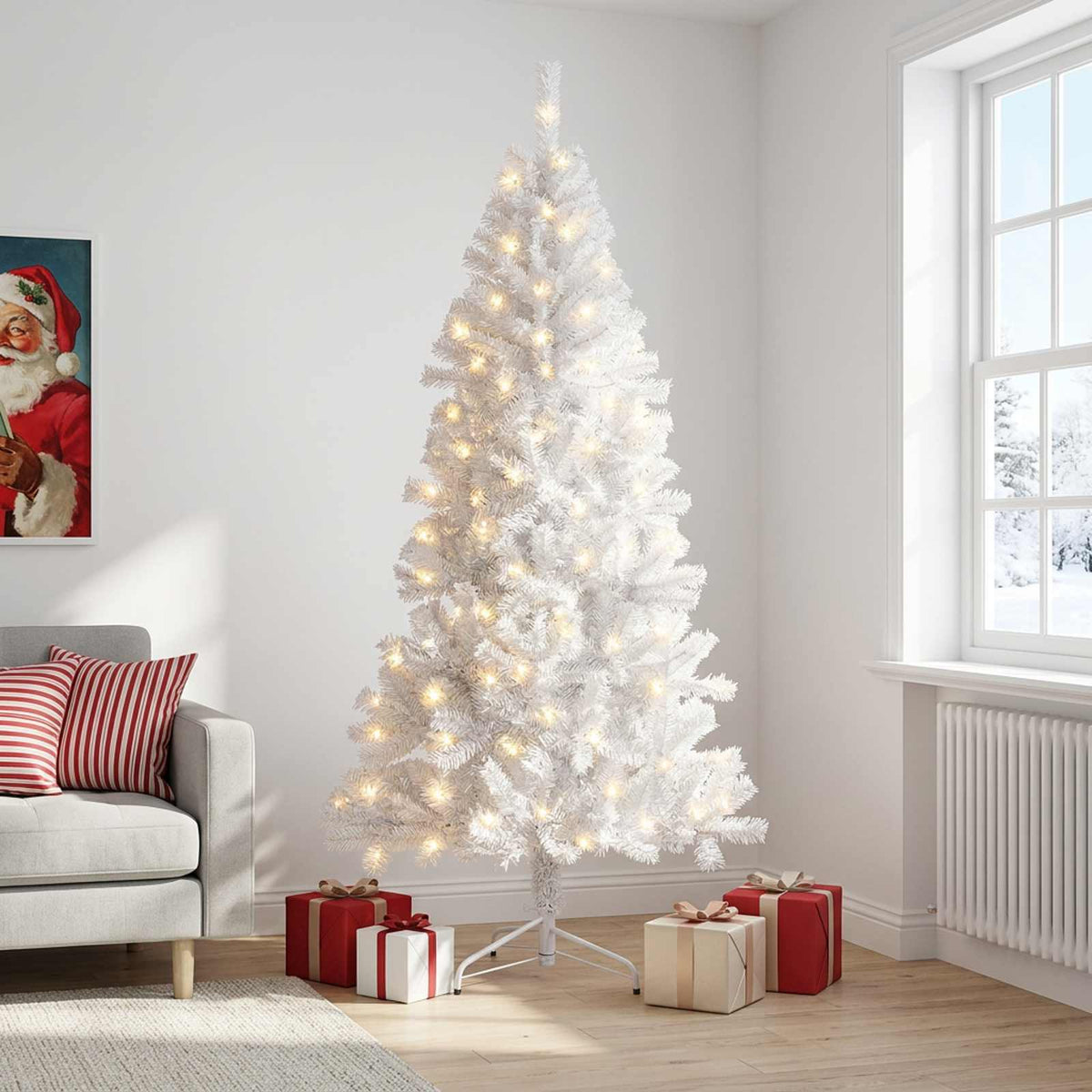 vidaXL Kunstmatige Inklapbare Kerstboom 150 cm 150 LED's Warmwit