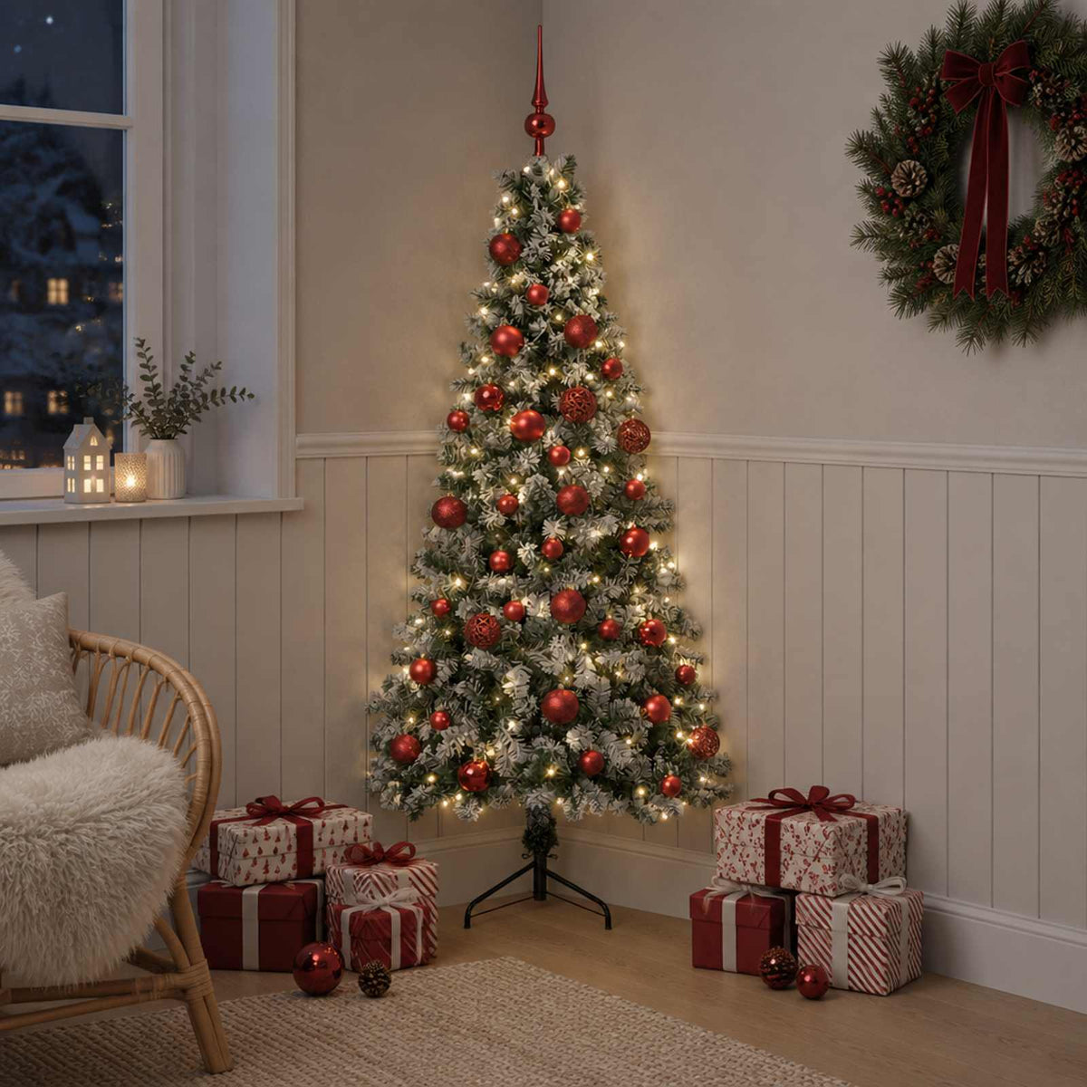 Kunstkerstboom met kerstbal 150 cm 150 LED's Warmwit is nu te koop bij PeponiXL, paradijselijk wonen!