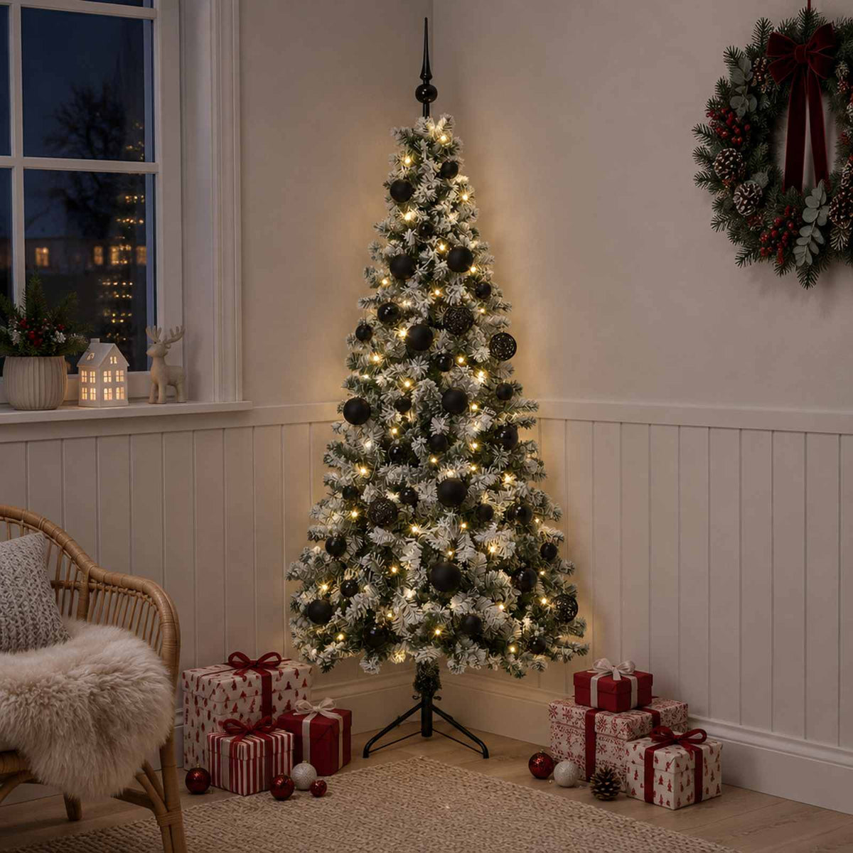 Kunstkerstboom met kerstbal 120 cm 150 LED's Warmwit is nu te koop bij PeponiXL, paradijselijk wonen!