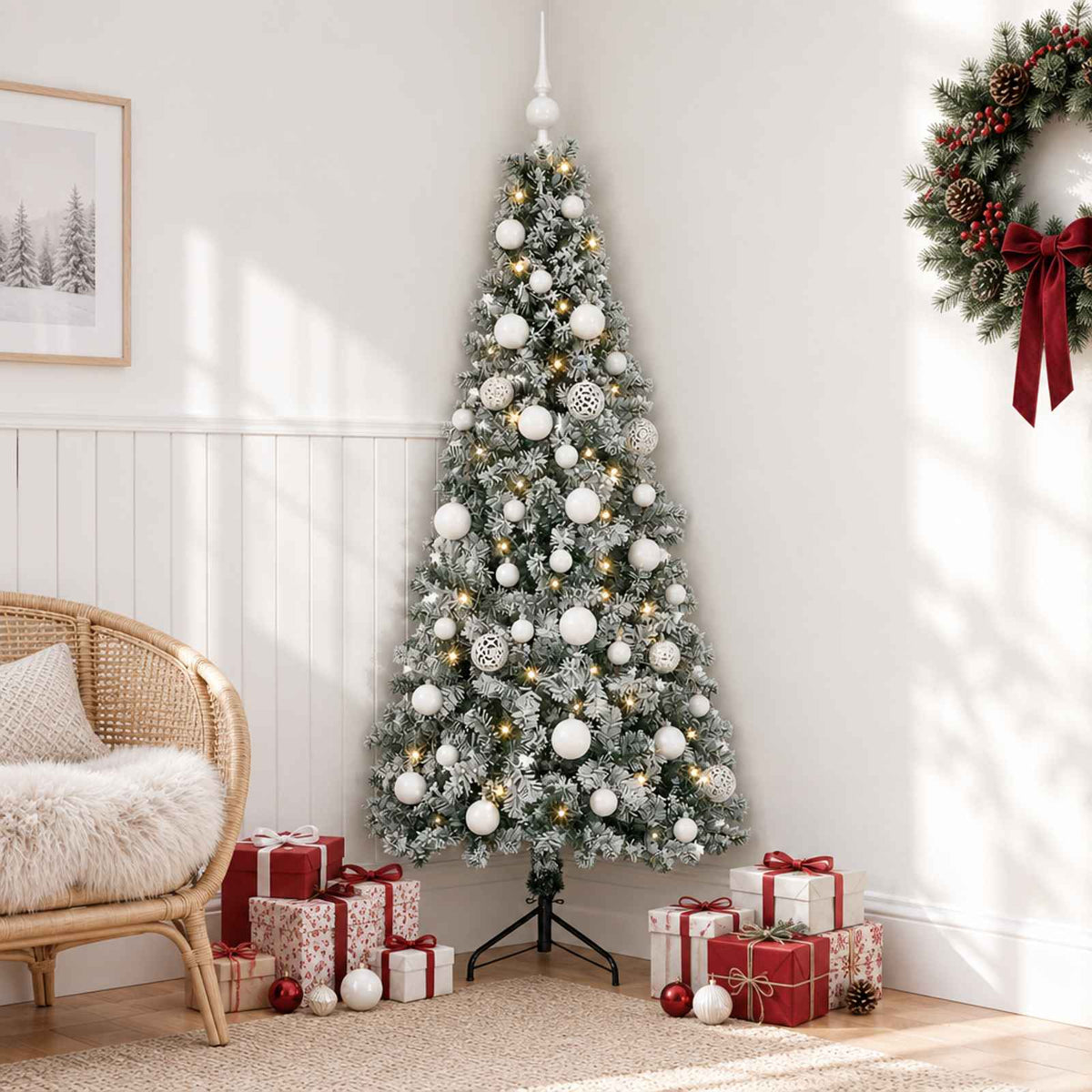 Kunstkerstboom met kerstbal 150 cm 150 LED's Warmwit is nu te koop bij PeponiXL, paradijselijk wonen!