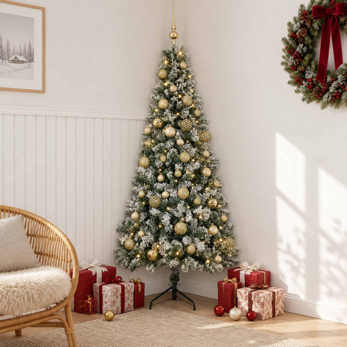 Kunstkerstboom met kerstbal 150 cm 150 LED's Warmwit is nu te koop bij PeponiXL, paradijselijk wonen!