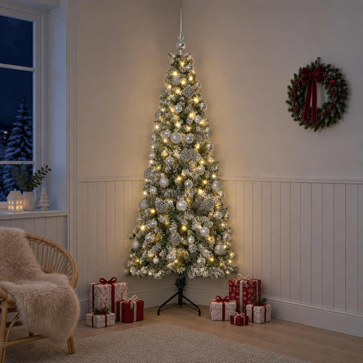 Kunstkerstboom met kerstbal 180 cm 300 LED's Warmwit is nu te koop bij PeponiXL, paradijselijk wonen!