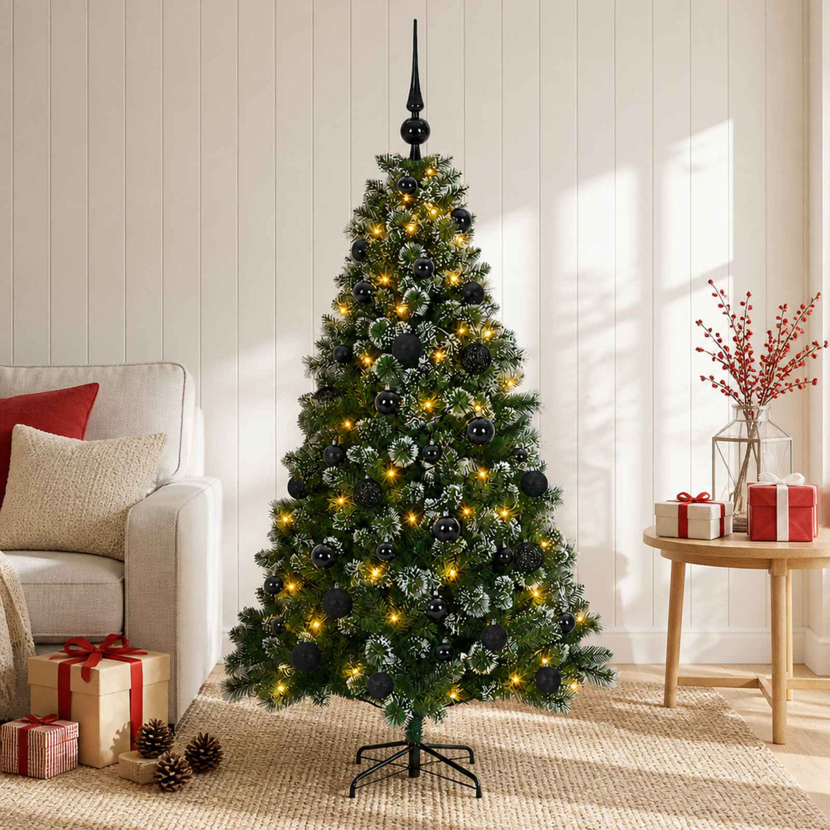 Kunstkerstboom met Ballen 120 cm 150 LED's Warmwit is nu te koop bij PeponiXL, paradijselijk wonen!