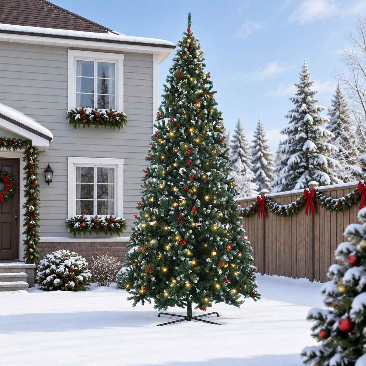 Kunstmatige Inklapbare Kerstboom 500 cm 900 LED's Warmwit is nu te koop bij PeponiXL, paradijselijk wonen!
