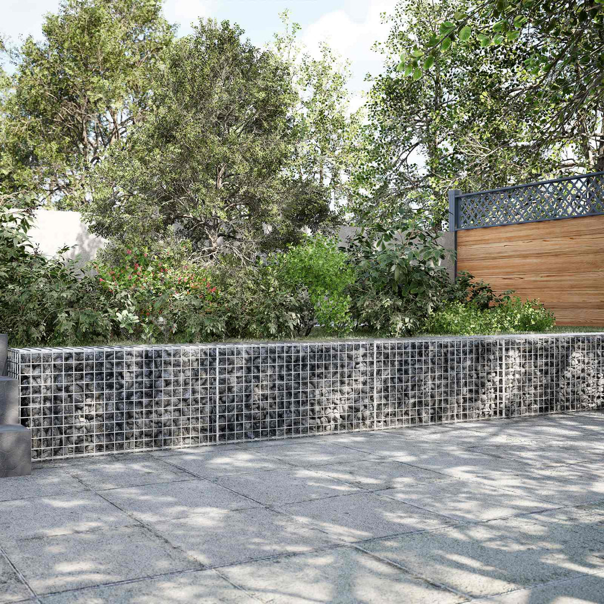 Gabion met 3,5 mm Draad en 5x5 cm Gaas 1000x50x50 cm is nu te koop bij PeponiXL, paradijselijk wonen!