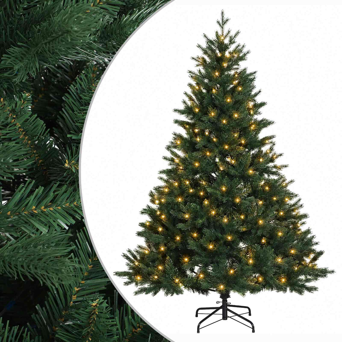 Kunstmatige Inklapbare Kerstboom 150 cm 150 LED's Warmwit is nu te koop bij PeponiXL, paradijselijk wonen!