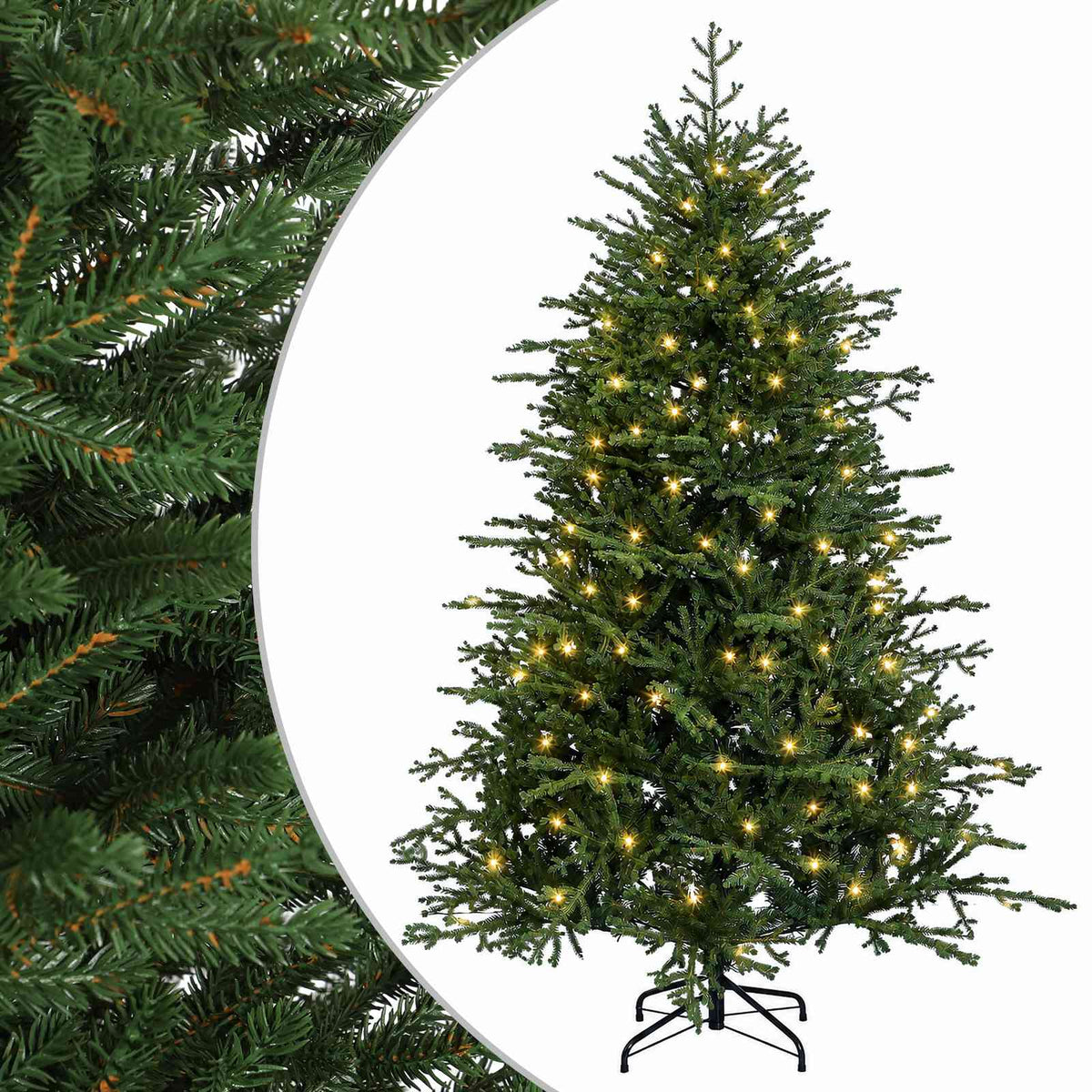 Kunstmatige Inklapbare Kerstboom 120 cm 150 LED's Warmwit is nu te koop bij PeponiXL, paradijselijk wonen!
